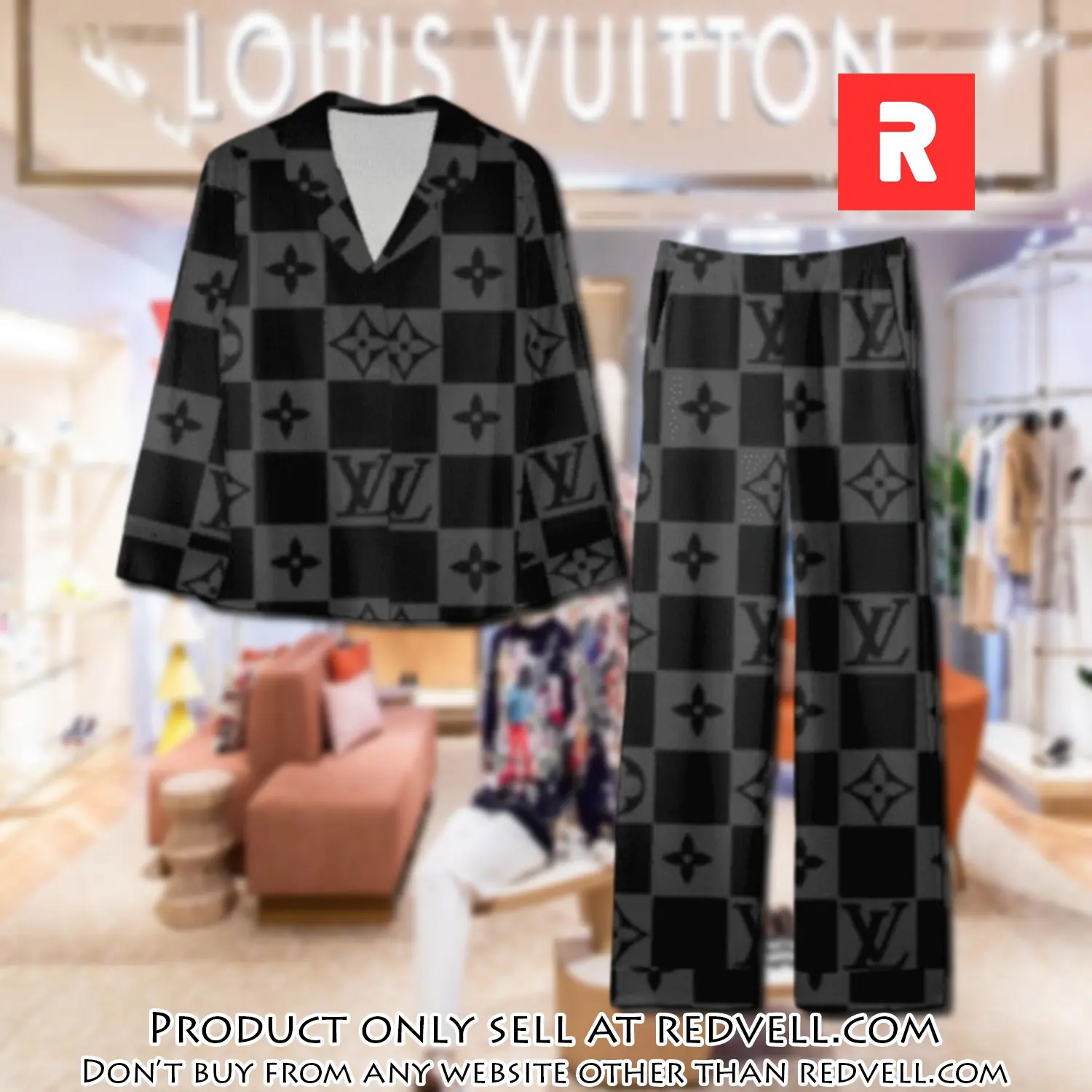 Trending luxury lv satin pajama set pjs1073 rv5533020